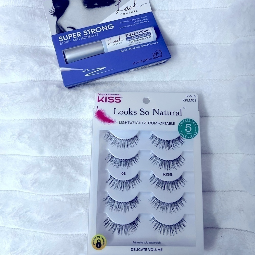 Kiss - Looks so Natural - Eyelashes - 03 & Kiss Super Strong Strip Adhesive